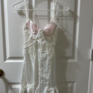 For Love And Lemons White Heart Window Slip Dress XXS
